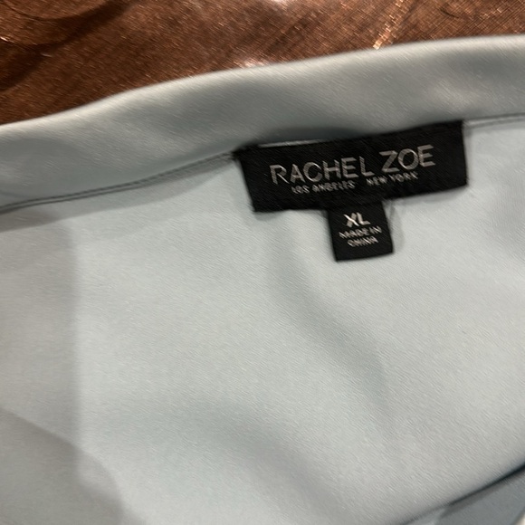 Elegant Light Blue Satin Midi Skirt - Picture 7 of 7